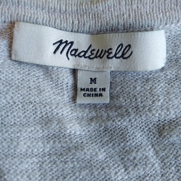 Madewell Open Front Pocketed Slub Heather Gray Lightweight Cardigan M2235 - Picture 6 of 8